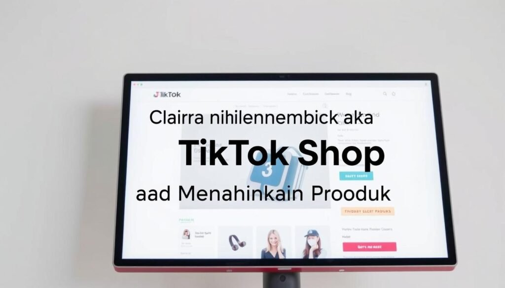 A well-lit, close-up shot of a digital screen displaying a TikTok Shop product page. The screen is set against a clean, minimal background, with a soft, neutral color palette. The product is prominently featured, showcasing its key features and details in high resolution. The layout is visually appealing, with a sleek and modern design that reflects the TikTok brand aesthetic. The overall mood is one of professionalism, highlighting the e-commerce capabilities of the TikTok platform. The image is captured at an angle that provides a clear, unobstructed view of the product and its presentation, making it an ideal illustration for the article section on "Cara Membuka TikTok Shop dan Menambahkan Produk".